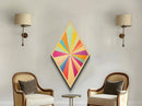 Rainbow Starburst — Diamond Shaped Canvas Art Print perfect accent wall piece nursery wall decor colorful burst geometric spectrum aesthetic