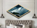 Stormy Highlands Skies Diamond Shaped Canvas Textured Print, dramatic clouds over mountains wall decor, moody nature landscape art