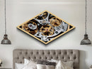 Mechanical Timecraft Detail Diamond Shaped Canvas Textured Print, Watch Movement Art, Industrial Engineering Gift, Steampunk Decor