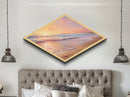 Sunset Over The Ocean Wood Framed Canvas Art Print, Nautical Painting, Seascapes Painting, Beach House Decor, Pacific Ocean Art