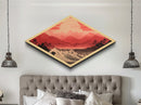 Diamond Shaped Rural Field – Canvas Embossed Print with Countryside Pastel Landscape, Farmhouse Wall Art, Peaceful Prairie Decor
