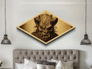 Ferocious Beast Snarl Diamond Shaped Monster Canvas Textured Print horror gothic wall decor beast head grotesque demon fantasy gift