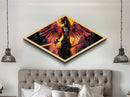 Blade Wing Warrior Diamond Shaped Angel Canvas Art Print fiery red wings sword epic fantasy female warrior modern home wall decor