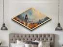 Astronaut Frontier Journey Diamond Shaped Canvas Textured Print space exploration art sci-fi galaxy wall art gift idea