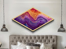 Violet Fire Quartz Diamond Shaped Canvas Textured Print Geode Inspired Abstract Art Colorful Boho Chic Living Room Accent