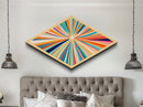 Radiant Energy Burst Diamond Shaped Canvas Art Print vibrant explosion of color modern abstract decor perfect living room focal wall piece