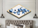 Blueberries Watercolor Painting Print - Diamond Shaped Wall Art - Breakfast Nook Painting - Canvas Texture Print - Kitchen Wall Art