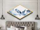 Watercolor Landscape Painting Print, Arctic Landscape Art, Diamond Shaped Wall Art, Winter Landscape Painting