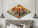 Diamond Shaped Large Birch Trees Canvas Print Boho Wall Decor Autumn Birch Forest  Art Silver Birch Trees Wall Decor Wall Art Fall