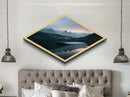 Landscape Painting Print - Diamond Shaped Wall Art - Embossed Canvas Texture Art Print - Moody Wall Art - Modern Home Decor