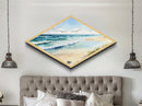 Diamond Shaped Reflective Peaks Canvas Art Print Mountain Lake Reflection Serene Landscape Rustic Nature Wall Decor Watercolor Look