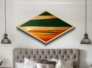 Diamond Shaped Desert Layers — Abstract Minimalist Landscape Canvas Art Print, Bold Sunset Palette Wall Decor, Modern Art Gift