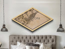 Barcelona - Spain Diamond Shaped City Map, Custom Diamond Shaped Wall Art, City Map Canvas