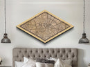 Berlin - Germany Diamond Shaped City Map, Custom Diamond Shaped Wall Art, City Map Canvas