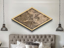 Boston Diamond Shaped City Map, Custom Diamond Shaped Wall Art, City Map Canvas