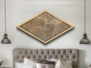 Kansas City Diamond Shaped City Map, Custom Diamond Shaped Wall Art, City Map Canvas
