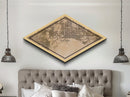 Long Beach Diamond Shaped City Map, Custom Diamond Shaped Wall Art, City Map Canvas