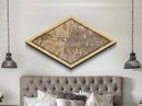 Memphis Diamond Shaped City Map, Custom Diamond Shaped Wall Art, City Map Canvas