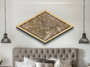 Minneapolis Diamond Shaped City Map, Custom Diamond Shaped Wall Art, City Map Canvas