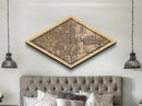 Omaha Diamond Shaped City Map, Custom Diamond Shaped Wall Art, City Map Canvas