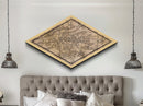 Prague - Czech Republic Diamond Shaped City Map, Custom Diamond Shaped Wall Art, City Map Canvas