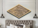 Sacramento Diamond Shaped City Map, Custom Diamond Shaped Wall Art, City Map Canvas