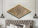 San Antonio Diamond Shaped City Map, Custom Diamond Shaped Wall Art, City Map Canvas