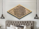 San Francisco Diamond Shaped City Map, Custom Diamond Shaped Wall Art, City Map Canvas