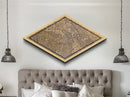 San Jose Diamond Shaped City Map, Custom Diamond Shaped Wall Art, City Map Canvas