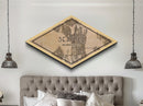 Seatle Diamond Shaped City Map, Custom Diamond Shaped Wall Art, City Map Canvas