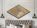 Tokyo - Japan Diamond Shaped City Map, Custom Diamond Shaped Wall Art, City Map Canvas
