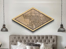 West Valley City Diamond Shaped City Map, Custom Diamond Shaped Wall Art, City Map Canvas