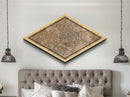 Austin Diamond Shaped City Map, Custom Diamond Shaped Wall Art, City Map Canvas