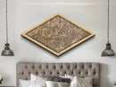 Fort Worth Diamond Shaped City Map, Custom Diamond Shaped Wall Art, City Map Canvas