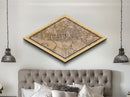 Hamburg - Germany Diamond Shaped City Map, Custom Diamond Shaped Wall Art, City Map Canvas