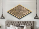 Houston Diamond Shaped City Map, Custom Diamond Shaped Wall Art, City Map Canvas