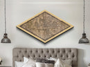 Indianapolis Diamond Shaped City Map, Custom Diamond Shaped Wall Art, City Map Canvas