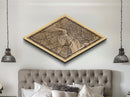 Washington D.C Diamond Shaped City Map, Custom Diamond Shaped Wall Art, City Map Canvas