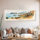 Almeria Spain Panoramic Travel Poster, Framed Canvas Print or Metal Wall Art, Travel Art, Home Decor, Panoramic Painting, Midcentury Art