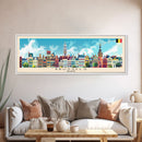 Brussels Belgium Panoramic Travel Poster, Framed Canvas Print or Metal Wall Art, Travel Art, Home Decor, Panoramic Painting, Midcentury Art