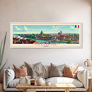Toulouse Franc Wall Art, Panoramic Travel Poster, Panoramic Framed Canvas Print, City Wall Art, Wall Hanging Home Decor, Travel Art