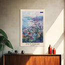Mytishchi Russia Travel Poster Framed Canvas Print, Vibrant Cityscape, Watercolor Art, Wall Hanging, Home Decor, Travel Print, Unique Piece