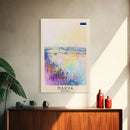 Narva Estonia Framed Canvas Print, Sunset Travel Poster, Watercolor Painting, Scenic Wall Art, Home Decor, Vacation Art, Unique Art