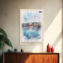 Nizhnevartovsk Russia Framed Canvas Print, Scenic Travel Poster, Watercolor Painting, Wall Art, Home Decor, Russian Landscape, Urban Style