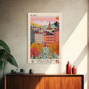 Bilbao Spain Travel Poster Framed Canvas Print, Modern Art, Pop Art Home Decor, Scenic Wall Art, Living Room Decor, Artistic Gift