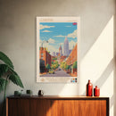 Coventry United Kingdom Travel Poster Framed Canvas Print, Midcentury Modern Art, Pop Art Wall Decor, Home Decor, Vacation Gift, Living Room Art