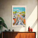 Pori Finland Travel Poster Framed Canvas Print, Midcentury Modern Art, Pop Art Wall Decor, Home Decor, Vacation Gift, Bedroom Art