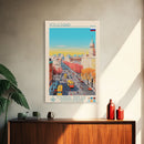 Volgograd Russia Travel Poster Framed Canvas Print, Midcentury Modern Art, Pop Art Wall Decor, Living Room Art, Scenic Wall Art