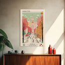 Zaragoza Spain Travel Poster Framed Canvas Print, Midcentury Modern Art, Pop Art Wall Decor, Living Room Art, Vacation Gift