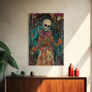 Halloween Ghost in Haunted Forest, Framed Canvas Print, Wall Art, Spooky Decor, Halloween Decoration, Living Room Art, Unique Gift
